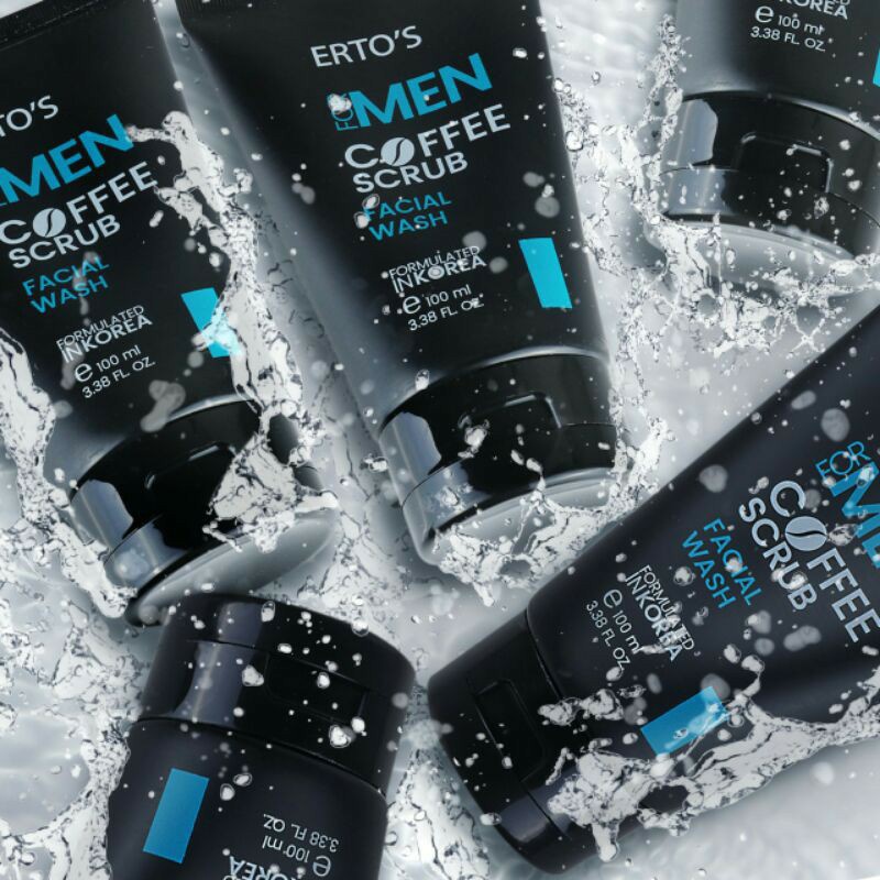 Ertos For Men Coffe Scrub Facial Wash Sabun Cuci Muka Perawatan Kulit Wajah Pria Original BPOM