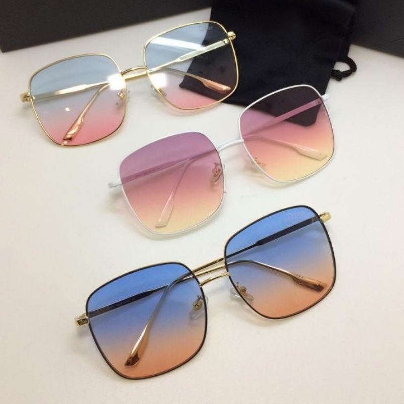 COD (Kualitas Tinggi) Kacamata Bingkai Logam Oversized Wanita Mengemudi Kacamata Sun Kaca mata Hitam Fashion Korea Sunglasses Unisex