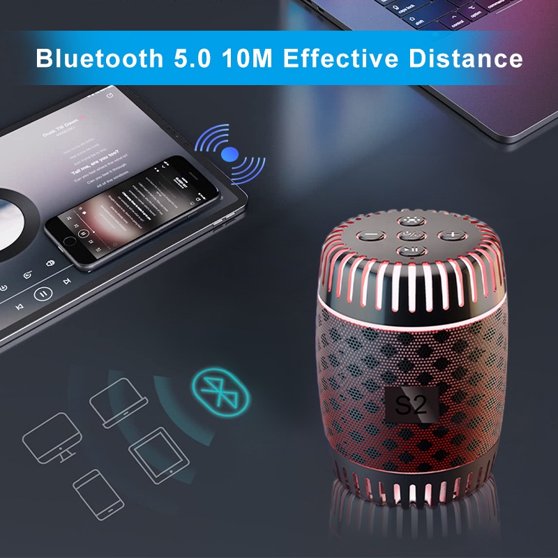 ColorCoral Speaker Bluetooth  Bass Reverberation Musik Box Bluetooth RGB Portable Wireless Speaker Spiker Bluetooth Party Home