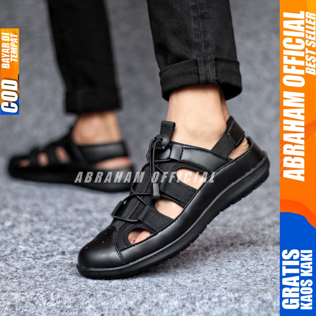 ABRHM LEXA Sepatu Casual Slop Kasual Pria Cowok Kulit Sintetis Santai Keren Original