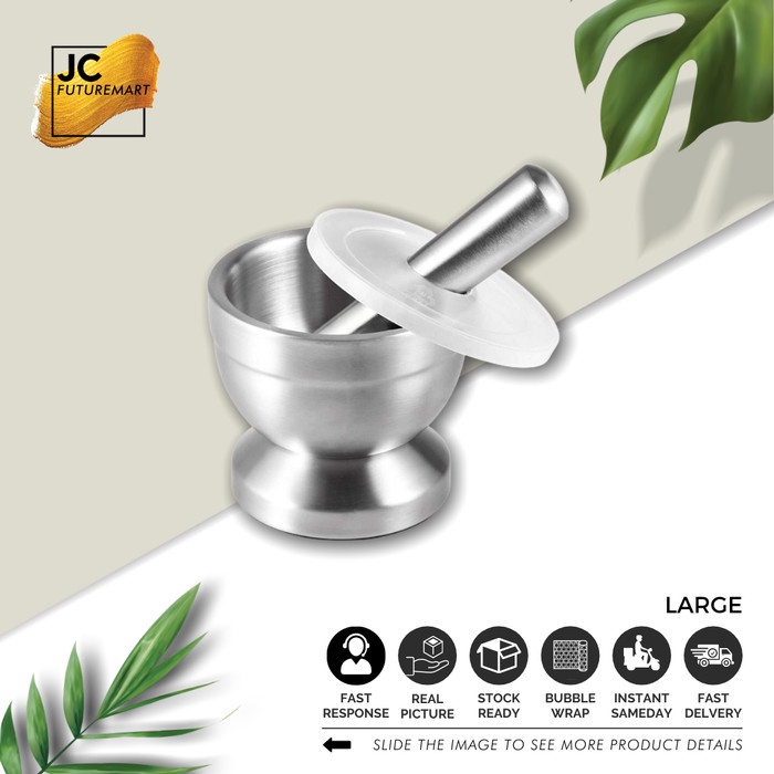 Cobek - Mortar Pestle Tumbukan Bumbu Obat Stainless Cobek Ulekan Lumpang