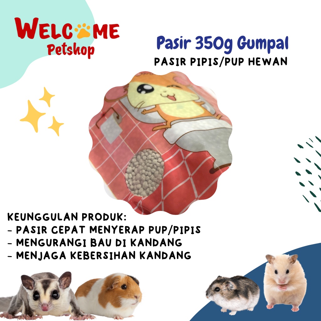 Pasir Gumpal 350g Hamster Sugar Glider Kelinci Pipis Kotoran Wangi