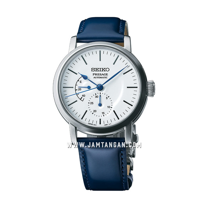 Seiko Presage SPB161J1 Automatic White Enamel Dial Blue Leather Strap