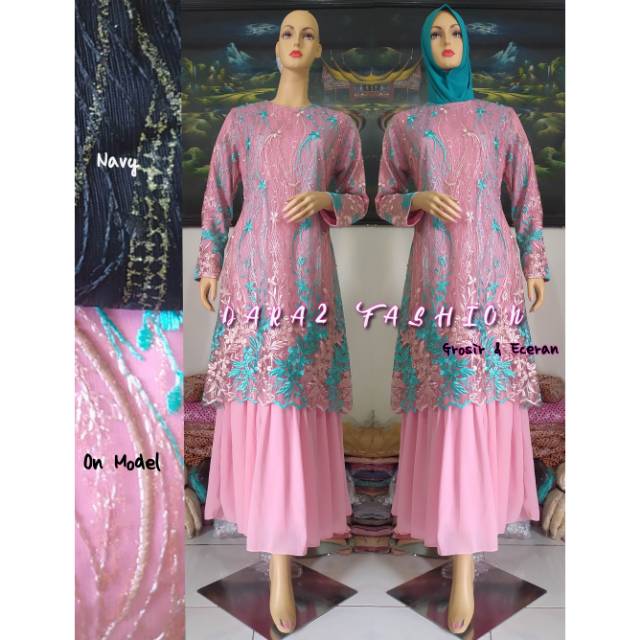 GAMIS/LONGDRESS BROKAT TULLE MIX CERUTY PREMIUM