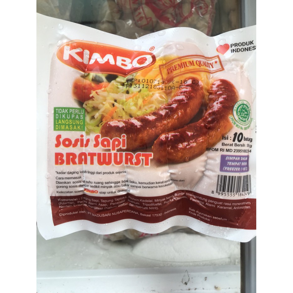 

KIMBO SOSIS BRATWURST 500GR ISI 10/6