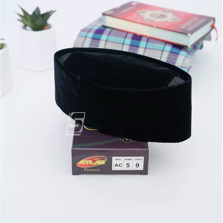 KOPIAH KOPYAH PECI TOPI SHOLAT SALAT SONGKOK ATLAS HITAM ITEM POLOS AC PRIA PREMIUM MEWAH MURAH COD