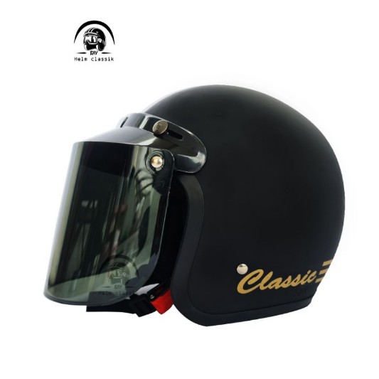 helm bogo classik hitam dop