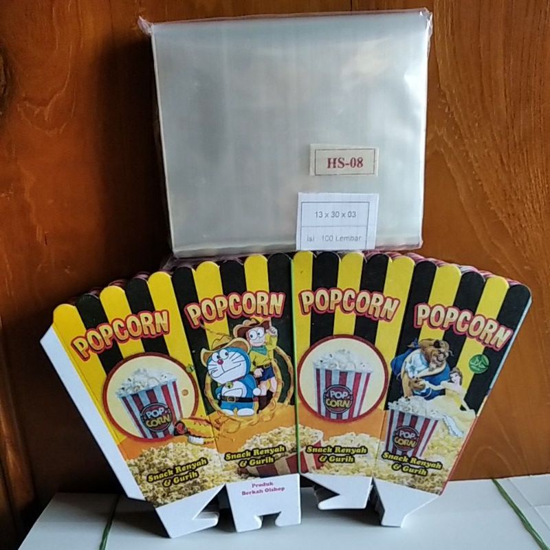 

paket kertas popcorn /kotak popcorn+plastik popcorn 6x12
