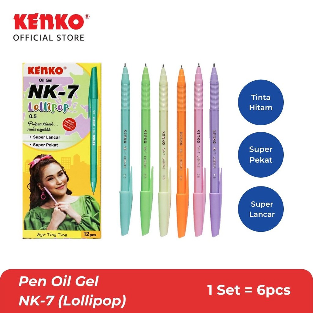 

KENKO OIL GEL PEN / Pulpen Gel / Pena Gel Lucu NK-7 Socute dan Lollipop