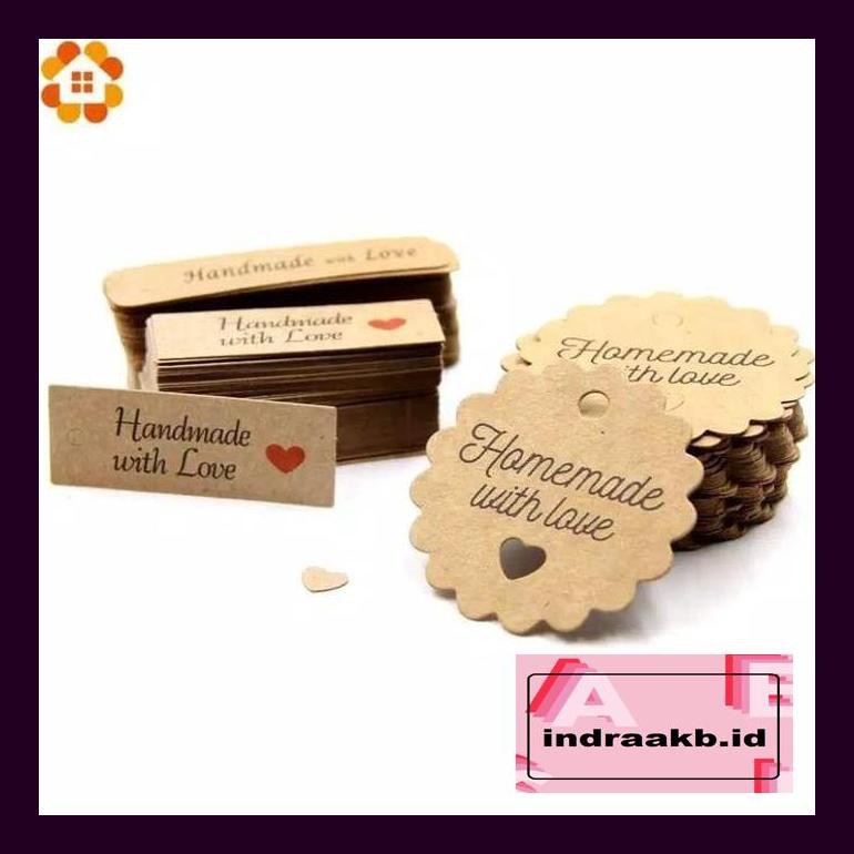 

4Dt0A7 Handtag Hangtag Hand Tag Hang Tag Kraft Hand Made Handmade Tag Kado - Handmade 6 5X1
