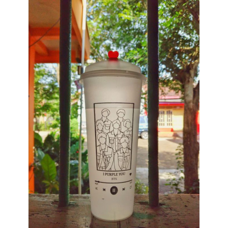 READY REUSABLE CUP BTS Free PC + Sedotan Stainless