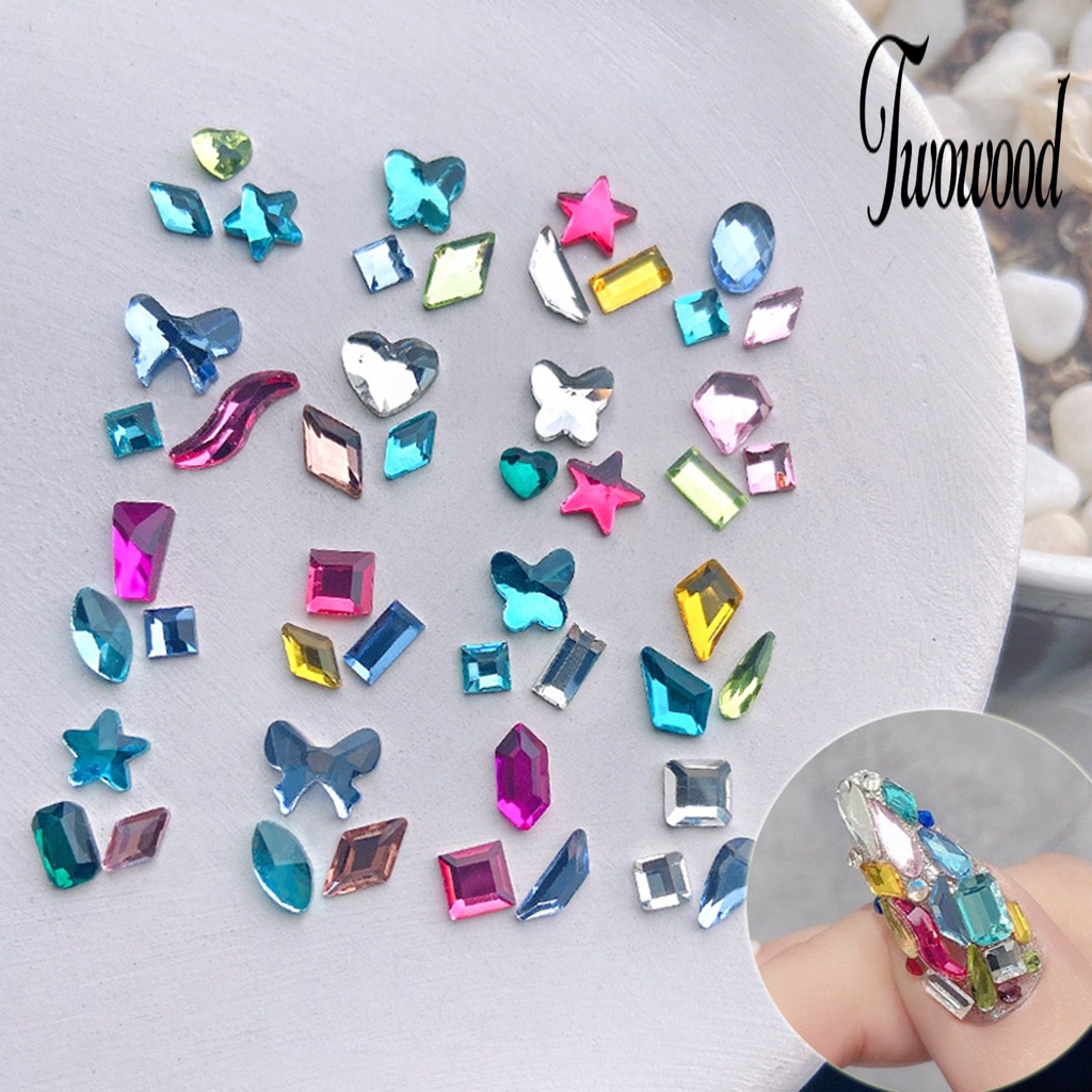 100 Pcs / Kantong Ornamen Kristal Berlian Imitasi Untuk Manicure