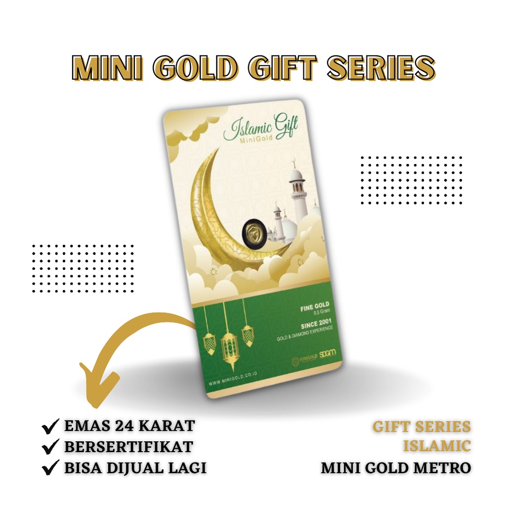 Mini Gold Gift Series Islamic  0,1 0,25 0,5 gram