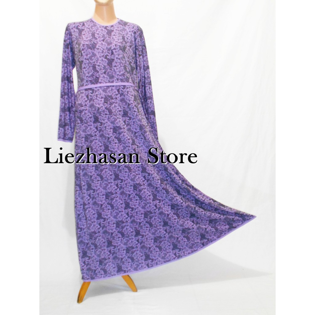 GAMIS JERSEY MOTIF BATIK UNGU