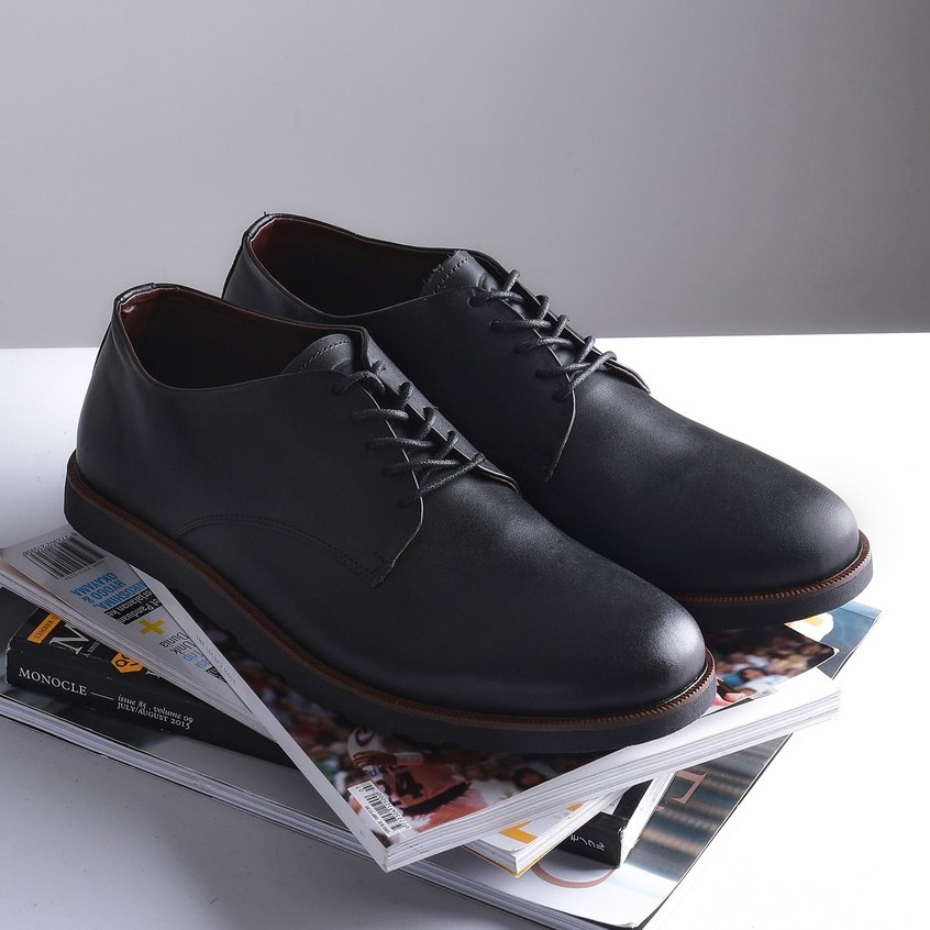 KUTA BLACK |FORIND x Kenzio| Sepatu Kulit Vintage Klasik Casual Pria Cowok Derby Original Footwear