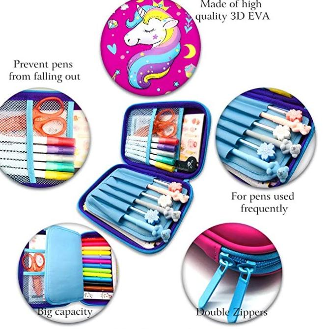 

9g❀Promo Tempat pensil kotak pensil 3D Unicorn Pencil Case tempat pensil Unicorn Kepala kado anak perempuan unicorn lucu import berkualitas 95