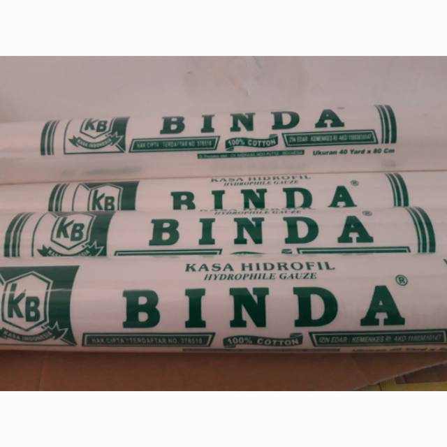 KASA GULUNG / VERBAN / PERBAN / KASA HIDROFIL BINDA HIJAU  40 Y X 80 CM