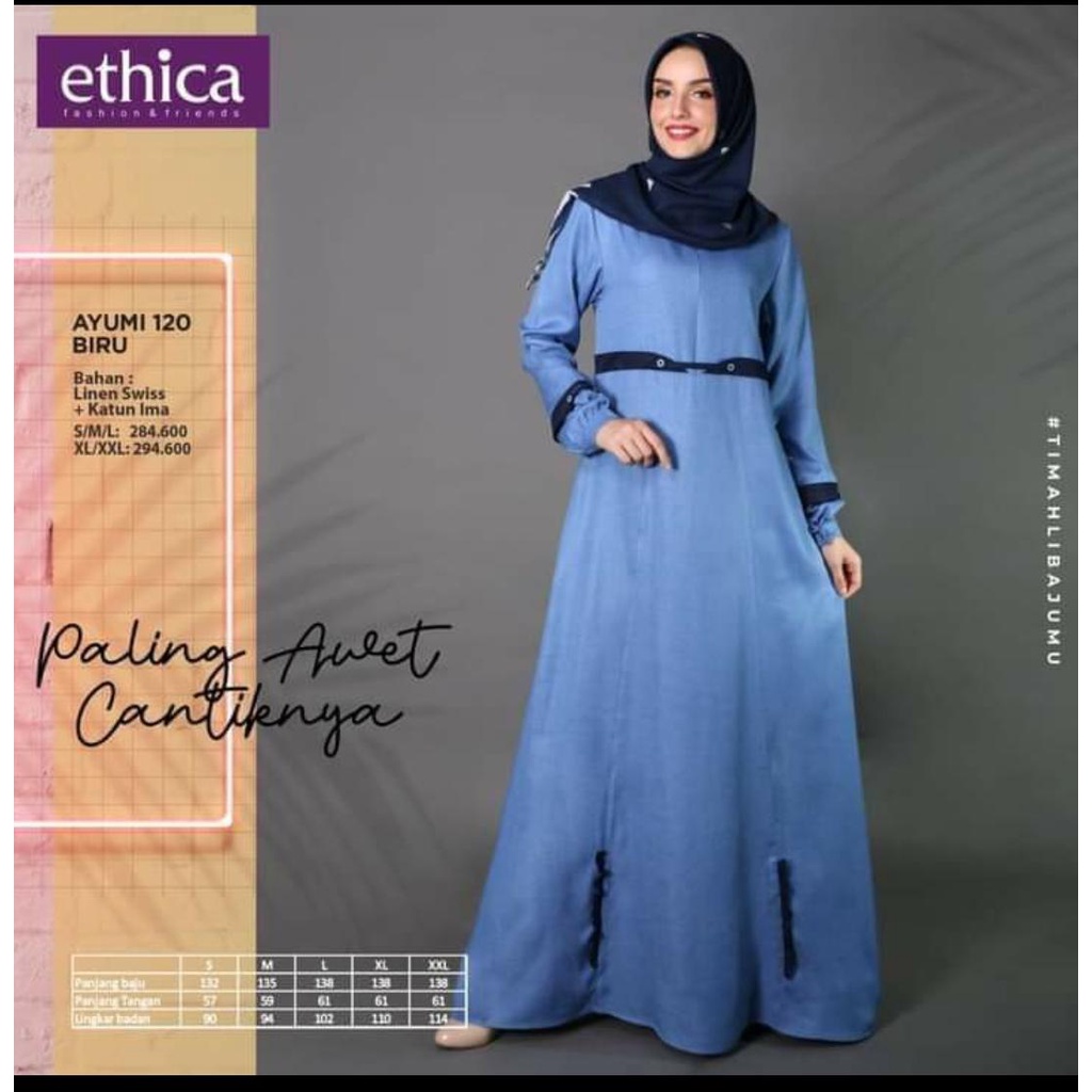 GAMIS TERBARU 2021 ETHICA AYUMI 120 BIRU
