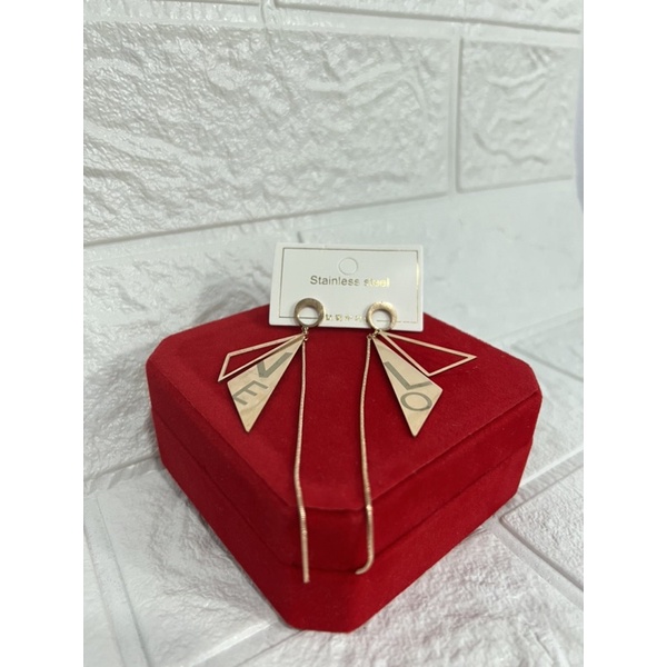Anting juntai love titanium anti karat korea fashion