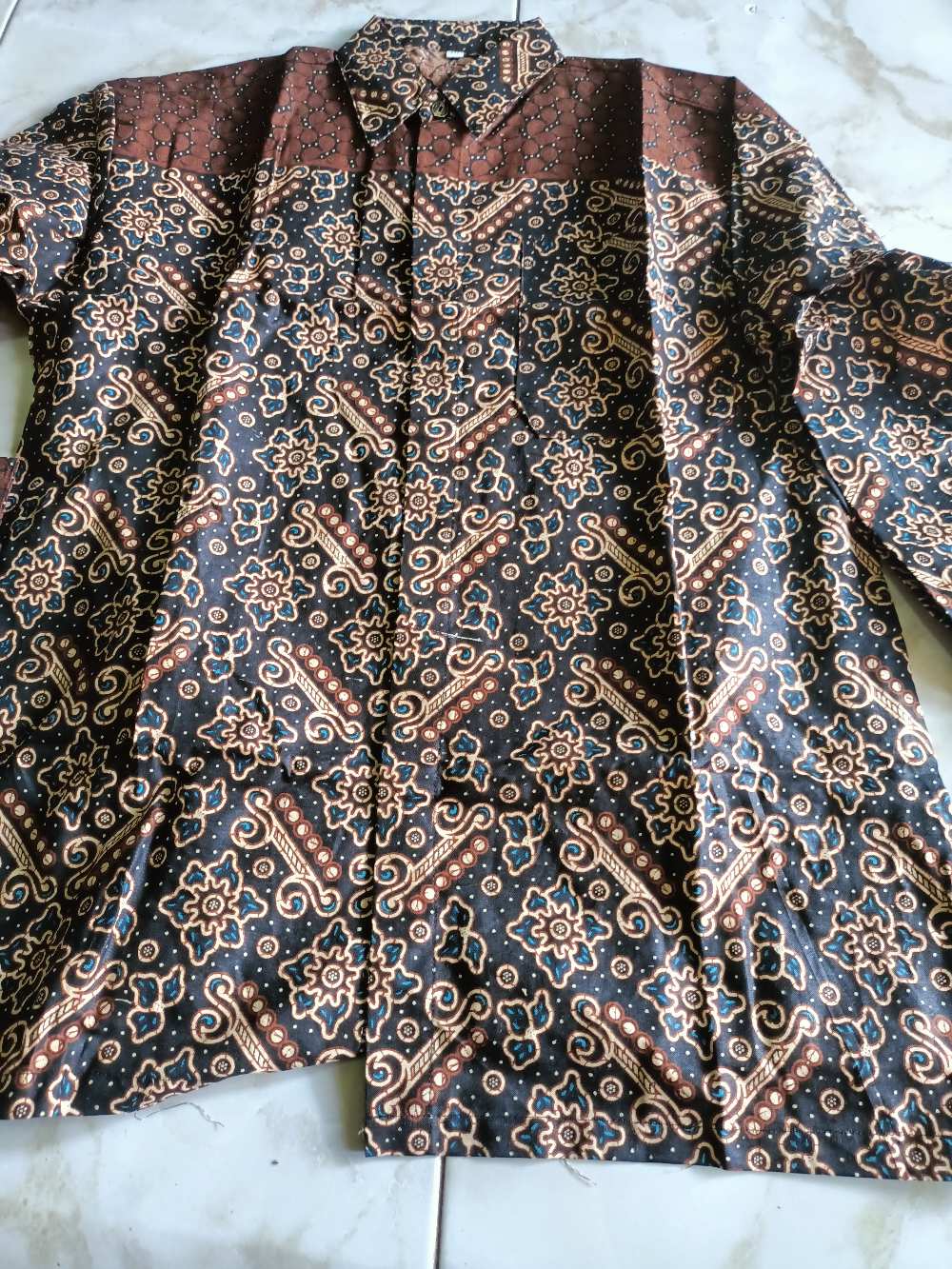 Kemeja Batik Pria Lengan Panjang Size M L Xl Xxl Bswart Batik Hrb026 Kenango Hem Panjang Padi