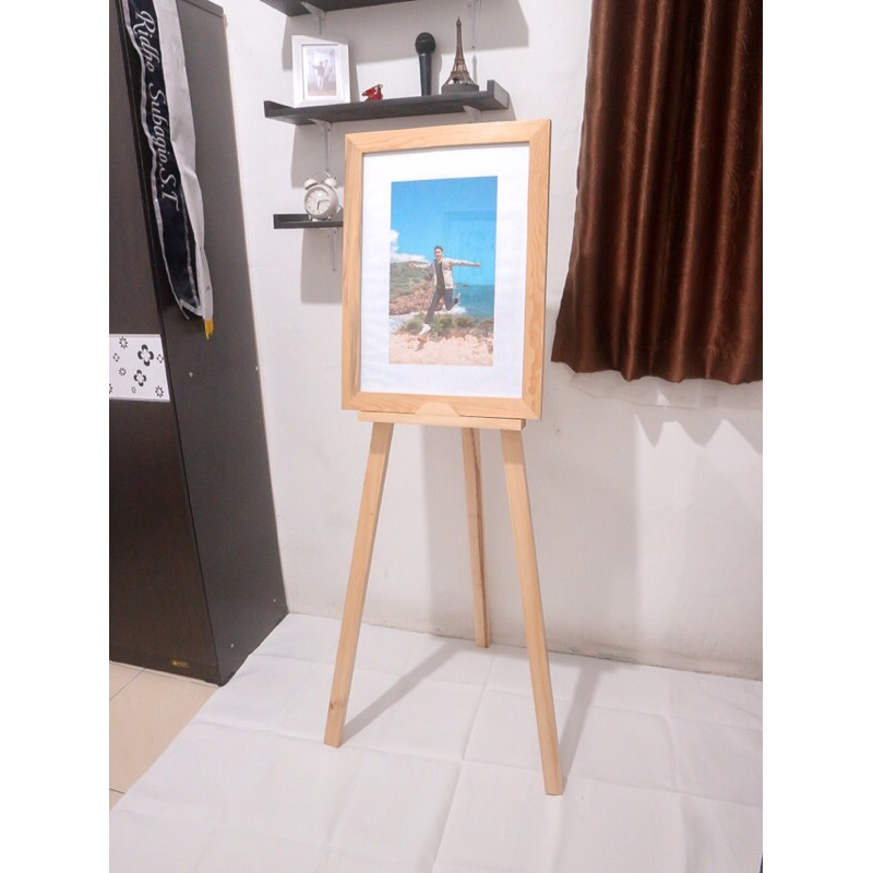 Stand Foto / Acrylic / Papan Nama / Wedding minimalis kayu jati belanda