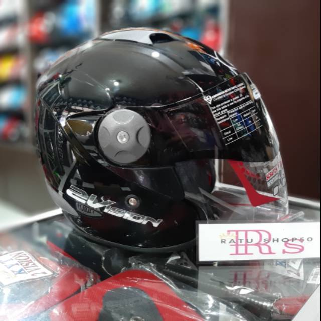 Helm Kyt 2 vision Hitam Solid SNI D.O.T
