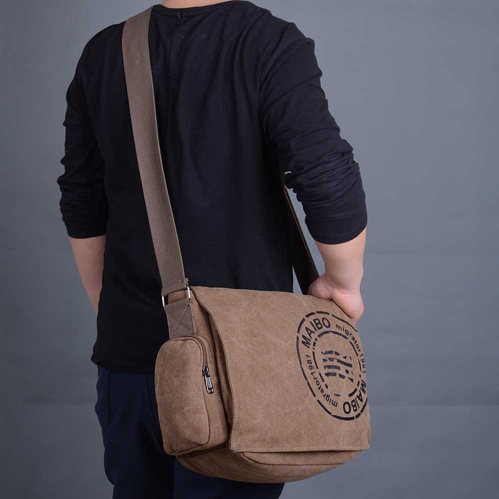 Maibo Tas Selempang Pria Messenger gaya Retro Canvas Printing kuliah sekolah kerja Vintage Canvas Shoulder Bag Men Multi Colors Messenger Bag Casual Canvas Men Cross Body Bags High Capacity Designer Handags