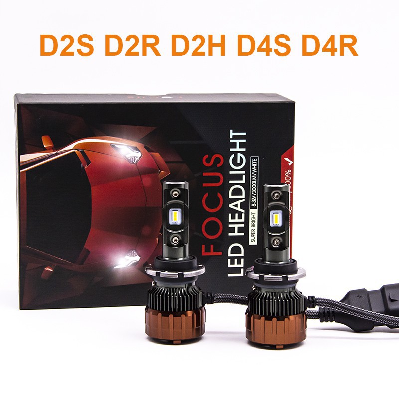 2x Lampu Depan LED D2S d2h 50W 8000LM D4S D4R Auto LED 12V ~ 24V