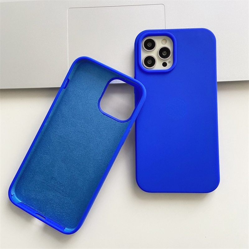 Sapphire Casing Silikon IPhone 13 12 11 Pro X XS MAX XR 6 6S 7 8 Plus 12 13 Mini Shockproof Aksen Safir Biru