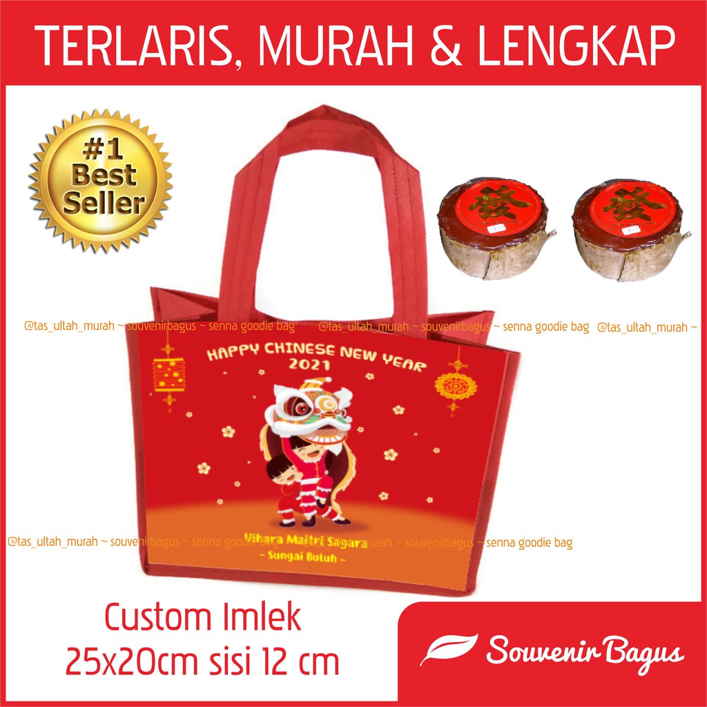 Tas Imlek Custom Pakai Nama Ucapan Souvenir Imlek Chinese New Year Goodie Bag Imlek Promo