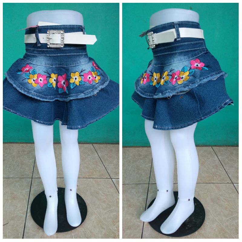 Rok jeans pendek anak perempuan 2-4 tahun rok mini anak cewek