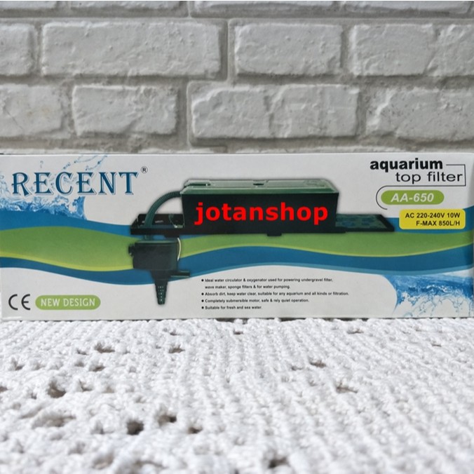 RECENT AA 650 AA650 top filter atas box kotak lengkap aquarium aquascape