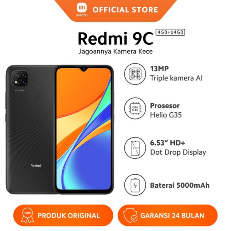 xiaomi redmi 9c 4/64 3/32 Garansi resmi-Gray