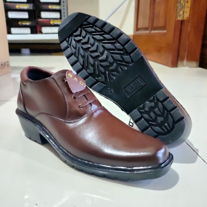 MEDALI - Sepatu PDH Boots pria Kulit Asli K177 Sepatu Kulit Pdh Tni Polri Sol Jenggel Gaya Koboi Cowboy