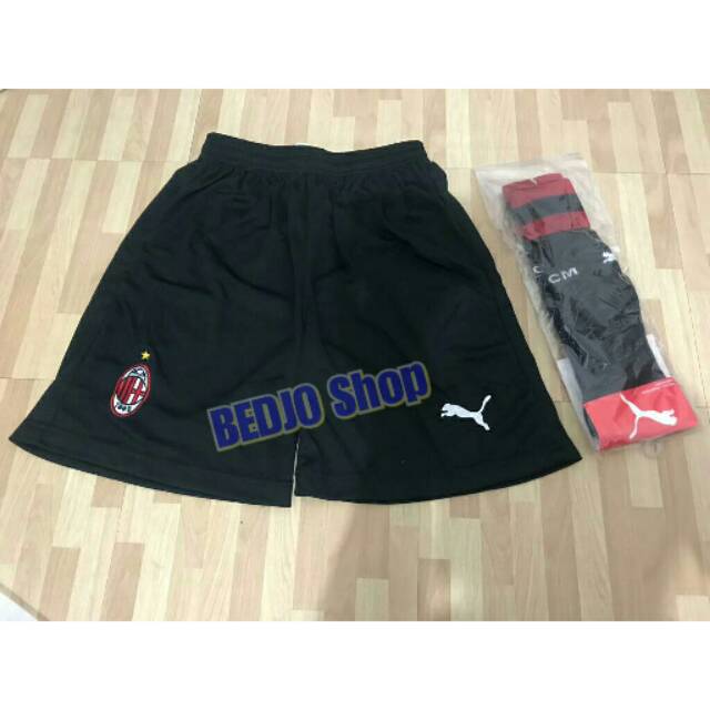 Celana plus Kaos Kaki HITAM AC Milan 2019 - 2020 OFFICIAL