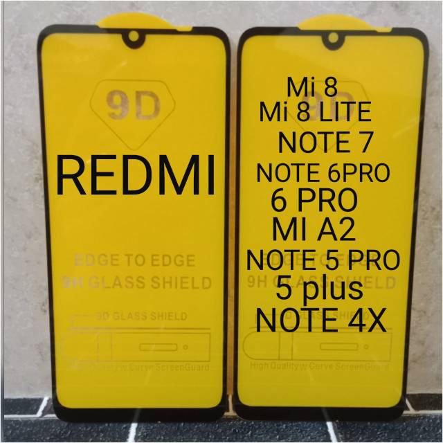 XIAOMI TEMPERED GLASS  9D.6D.5D FULL GLUE