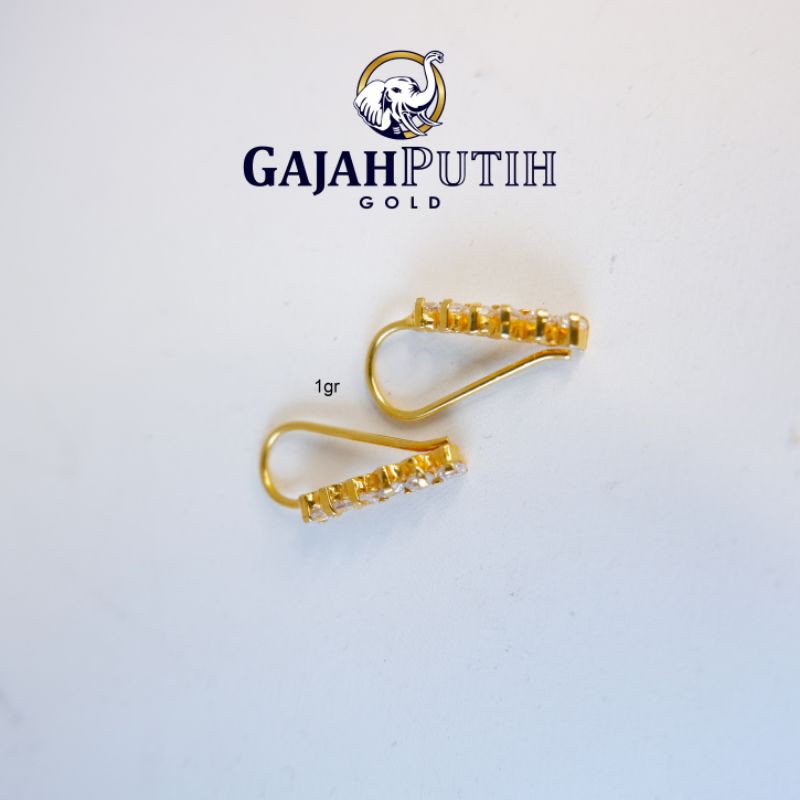 1gr Anting Model Permata Putih Slup Emas Asli kodeO410