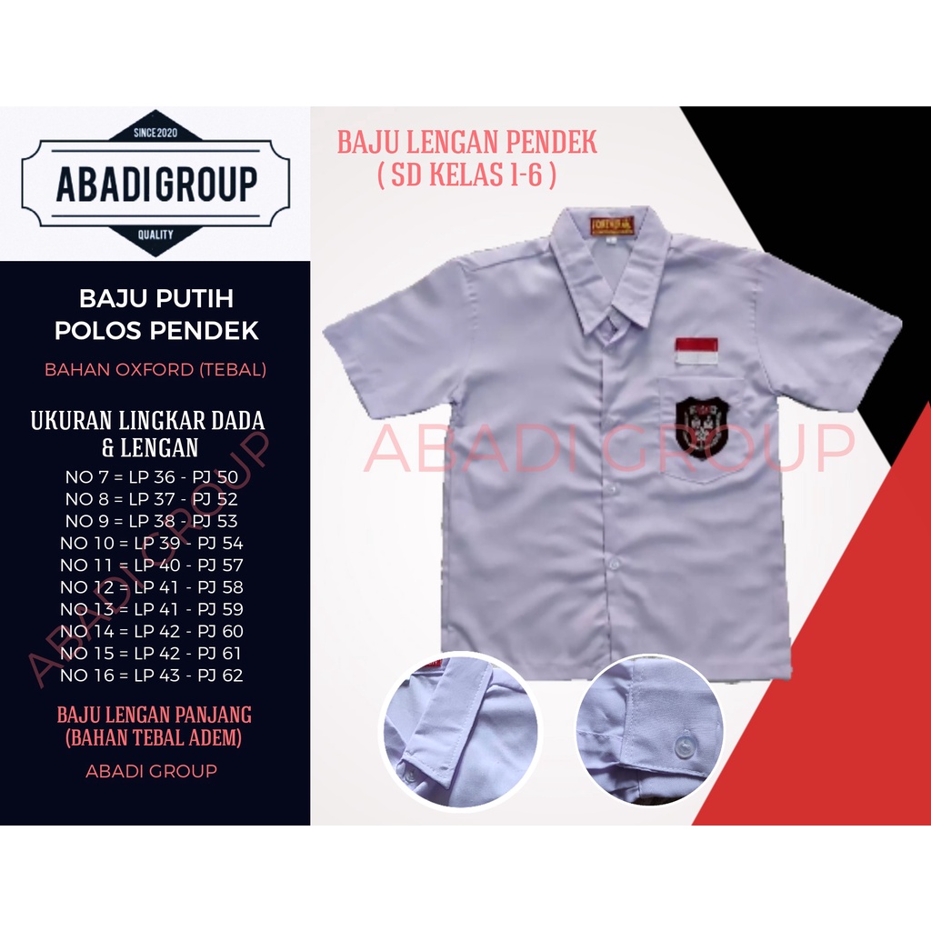 PRODUK LOKAL | setelan seragam sekolah sd merah putih laki pendek gratis topi merah putih