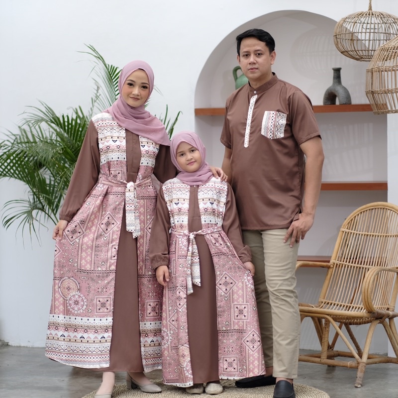 GAMIS MUSLIM COUPLE IBU ANAK KEMEJA KOKO ARYA DIYANA SET BAJU FAMILY COUPLE