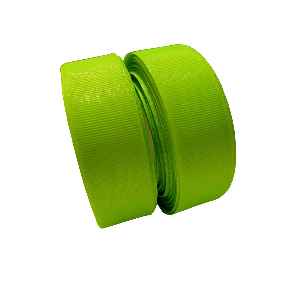 

Pita Grossgrain Hijau Stabilo Ukuran 1 inch /2,5cm Per Roll