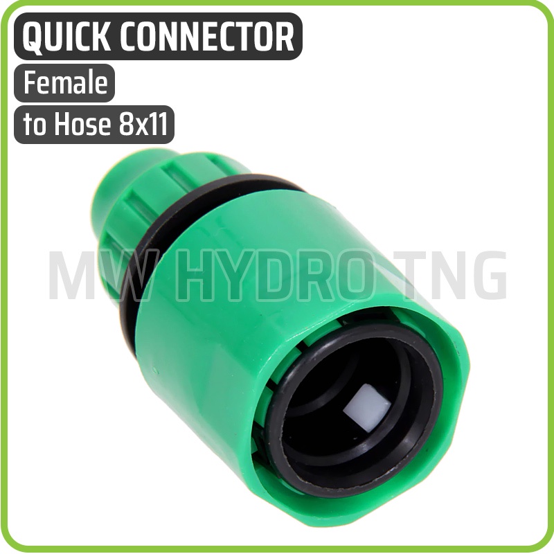 Quick Connector Female to 8 mm x 11 mm Hose, Konektor Selang 8x11mm