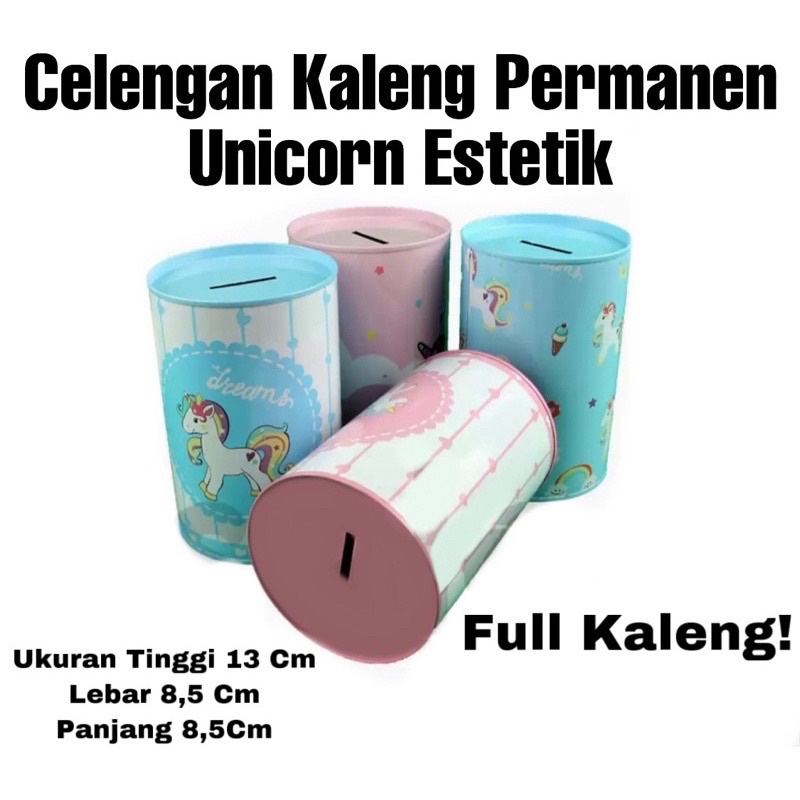 Celengan Kaleng Unicorn Estetik / Celengan Full Kaleng Unicorn / Celengan Permanen