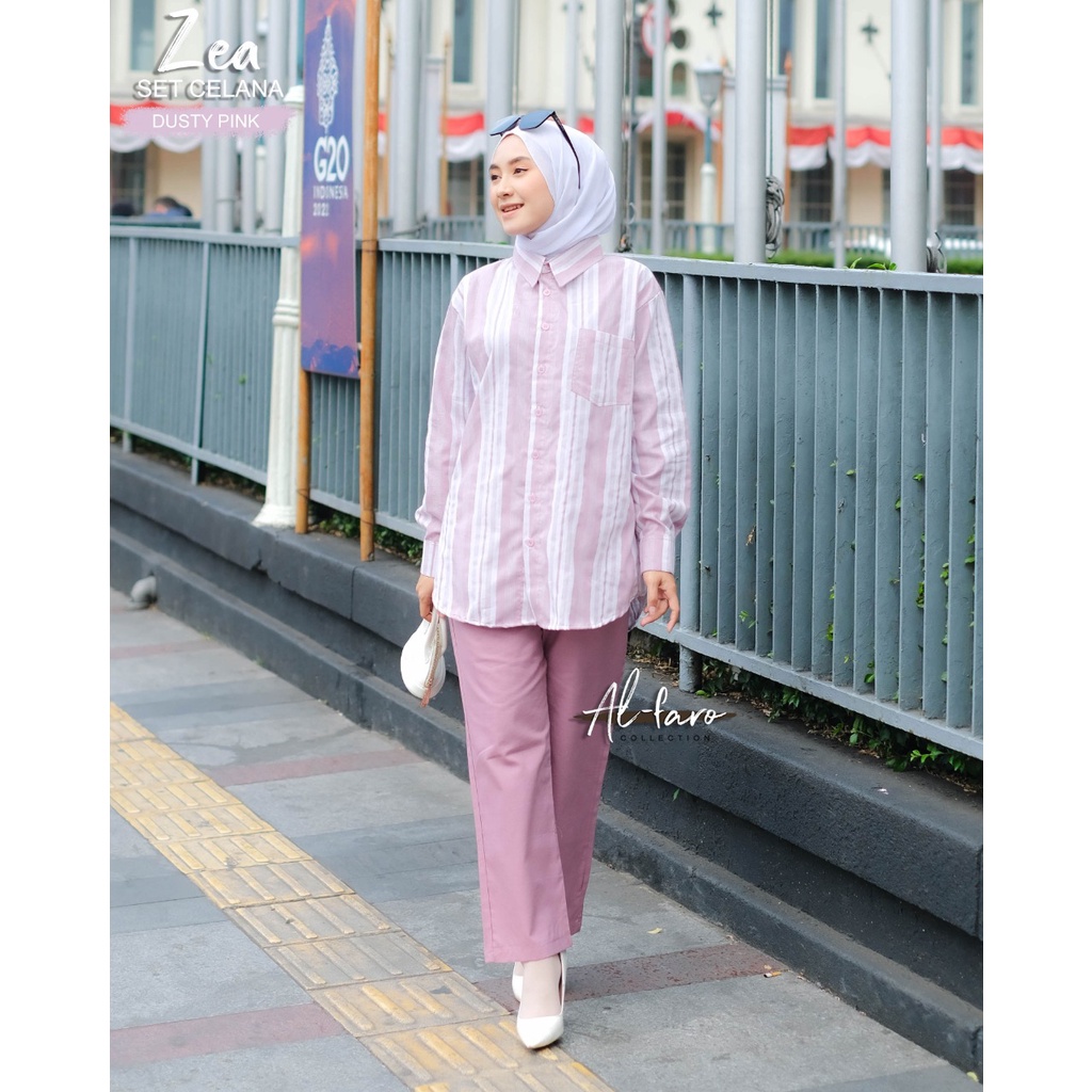 ZEA set Celana ALF One set setelan celanabukan  Ori aku karissa Annisastore Tunik lengan balon