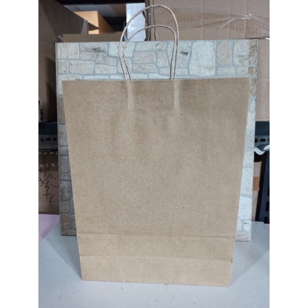 

Paper bag cokelat tali XXXL uk 40x30x12 cm isi 10 pcs