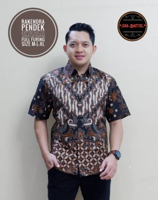 Kemeja Batik / Hem Batik Pria RAKENDRA Batik Lengan Panjang / Batik Lengan Pendek Batik Lapis Furing