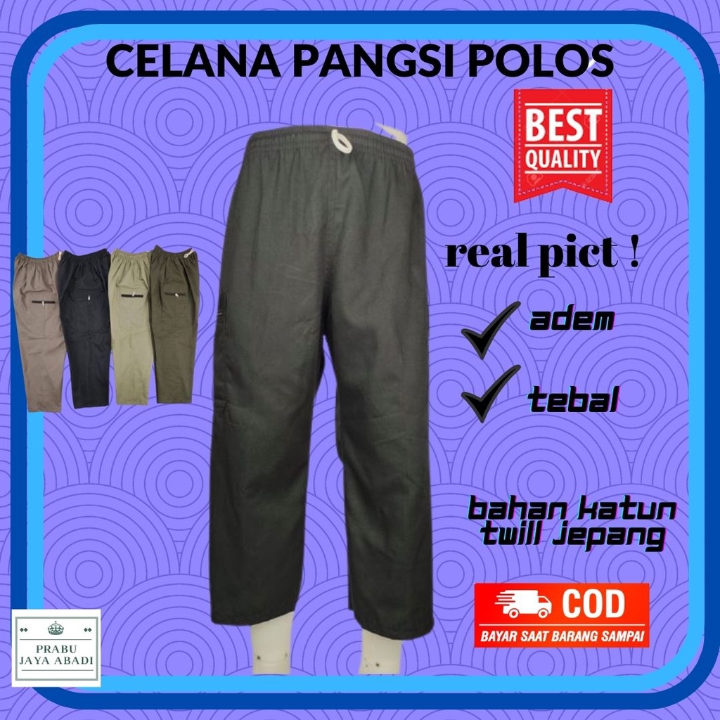 Celana Pangsi Sirwal Polos Pria Dewasa Sirwal Cargo Celana Katun Pria Celana Cingkrang Polos Pria