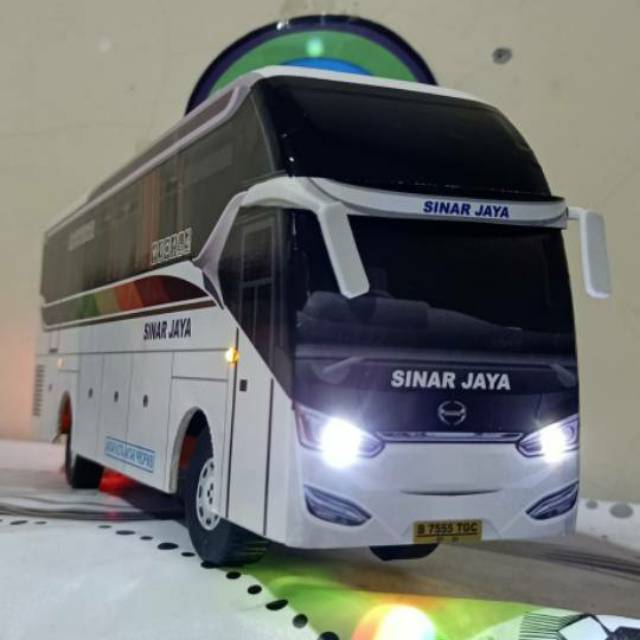 miniatur Bus bis /mainan bus bis  Sinar jaya SR2 + Lampu