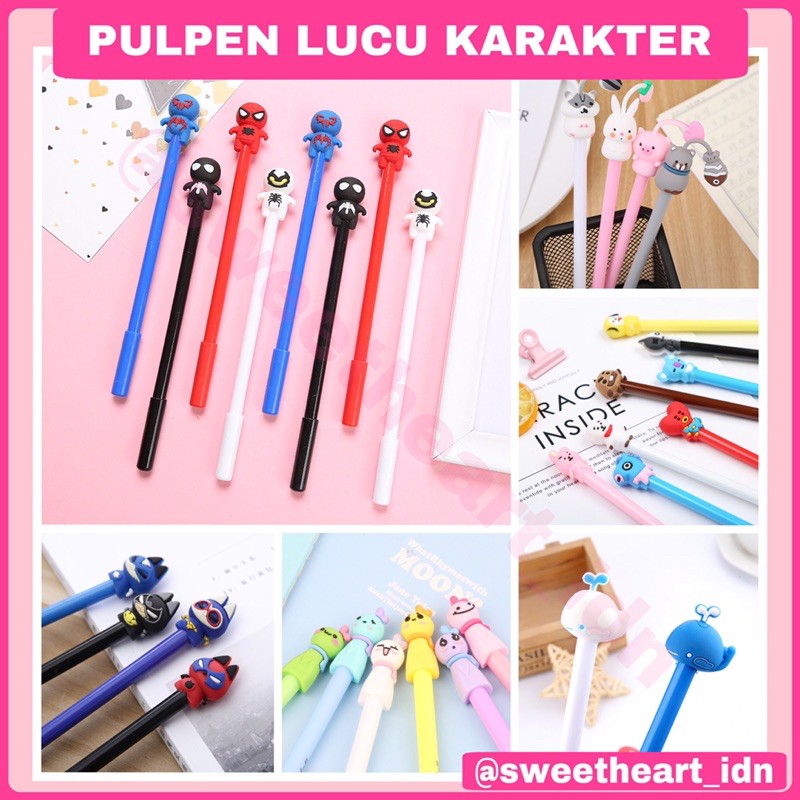 Pulpen gel BTS karakter pena rainbow BT21 alat tulis BT21 Pena KPOP Korea