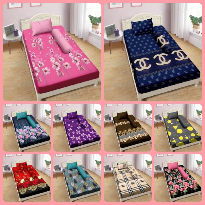 Sprei Lady Rose Aloha Single 120x200 Tinggi 20 cm No 3 / 4 kaki - Motif Terbaru Kembang Minimalis De