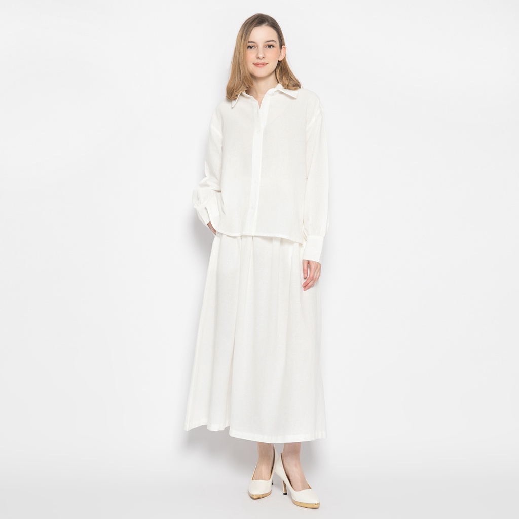 Halima Linen Set-Off white